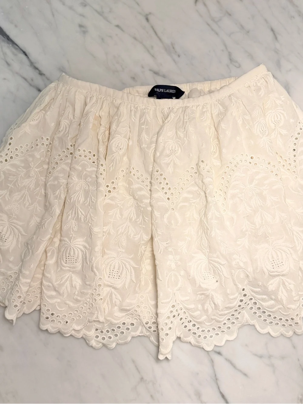 Ralph Lauren Kids Cream Eyelet Lace Skirt Size 8-10